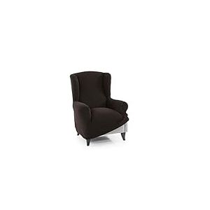 FAVERTI® Housse Super élastique pour Fauteuil à Oreilles 1 Place 70 à 100 cm Marron Protecteur de qualité en Tissu Jacquard Toucher Coton Protecteur de Fauteuil à Oreilles