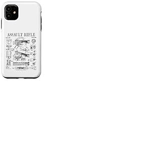 Fusil d'assaut vintage pistolet militaire arme à feu brevet Coque pour iPhone 11