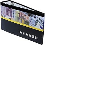 Idena 303598 - Classeur pour extraits de compte DIN long, avec impression, largeur de dos 5,5 cm, classeur bancaire, classeur &agrave; anneaux pour extraits de compte