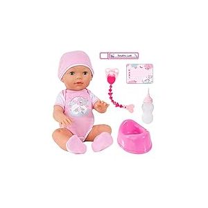 Bayer Design 94209AA Poupée Interactif Piccolina Love, Poupon Parle, Fait Pipi, cligne des Yeux, Rose, 42cm