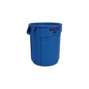 Rubbermaid Commercial Products BRUTE Conteneur À Déchets, 76 L Bleu – Bac Rond Renforcé Avec Canaux De Ventilation Pour Chantier, Cuisine Ou Entrepôt – FG262000BLUE