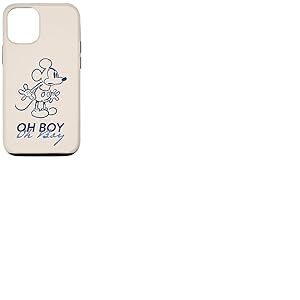 Coque pour iPhone 13 Disney Mickey Mouse Oh Boy Oh Boy R&eacute;tro Vintage Lineart