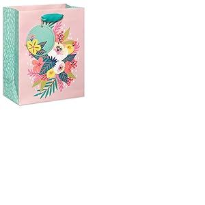 Papyrus Sac cadeau d'anniversaire de taille moyenne, fleurs florales (1 sac)
