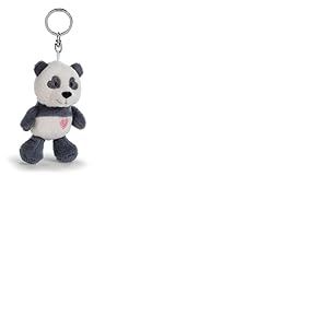 NICI 62606 Porte-cl&eacute;s avec Peluche au Motif de Panda Love avec c&oelig;ur, 10 cm, Noir, fid&egrave;le Compagnon pour Sac &agrave; Dos ou Autre Sac, pour Petits et Grands