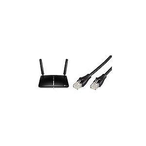 TP-Link Box 4G, Routeur 4G+ LTE Cat.6 300 Mbps WiFi AC 1200 Mbps, 2 x SMA pour Antenne Externe, 4 Ports RJ45 Gigabit & Amazon Basics Câble réseau Ethernet RJ45 catégorie 6-7,6 m