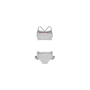 Petit Bateau A0CXL Maillot De Bain 2 Pi&egrave;ces, Blanc/Bleu, 5 Ans Fille