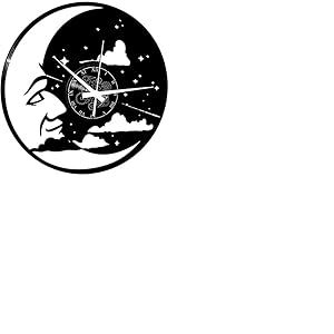 Instant Karma Clocks Horloge Murale en Vinyle Cadeau Fait Main Décorations pour la Maison Home Office Nuit Moon Lune