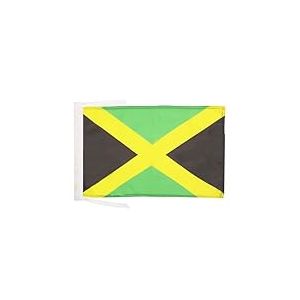 AZ FLAG - Drapeau Jama&iuml;que - 45x30 cm - Pavillon Jama&iuml;cain 100% Polyester Avec Deux Cordelettes - 20g
