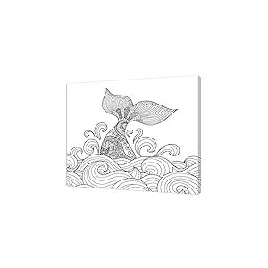 pintcolor 9088 ch&acirc;ssis avec toile imprim&eacute;e &agrave; colorier, Wood, blanc/noir, 40 x 30 x 3,5 cm