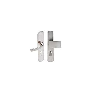 Vachette MUZE - Poignée de porte blindée sur Plaque pour porte Palière - Version Clé I pour Porte Palière - Entraxe 195 mm - Matériau Zamak Résistant - Finition Chrome Velours - Garantie 10 Ans