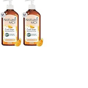 Natur&eacute; Moi &ndash; Lait Corps R&eacute;parateur au Miel Bio du Limousin et &agrave; l'Huile d'Avocat - Nourrit et R&eacute;pare les Peaux Extra S&egrave;ches - 97% d'Origine Naturelle - 500 ml - Fabriqu&eacute; en France (Lot de 2)