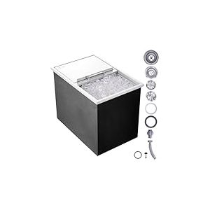 VEVOR Bac &agrave; Glace Encastrable 109,48 L 683x455x536 mm, Bo&icirc;te Isotherme pour Glace en Inox, avec Couvercle Coulissant, Conservateur &agrave; Gla&ccedil;ons, pour Boissons Bi&egrave;res Fra&icirc;ches Cuisine Ext&eacute;rieure Bar