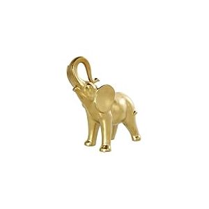 Deco 79 Ceramic Elephant Decorative Sculpture Standing Home Decor Statue, Accent Figurine 10" x 4" x 11", Gold