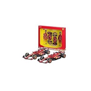 Bburago - Ferrari SF-24 F1 Imola Livery 2024 Leclerc #16 et Sainz #55, Lot de 2 Miniatures 1:43 avec Coffret, Licence Ferrari, &Acirc;ge Recommand&eacute; 14 Ans et Plus