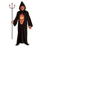 W WIDMANN MILANO Party Fashion - D&eacute;guisement enfant squelette du diable, tunique, Grim Reaper, Sensenmann, d&eacute;guisement Halloween