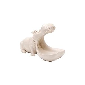 KARE Statuette Design déco Hippopotame affamé, Greige, Moderne, idée Cadeau, Accessoires décoratifs, décoration de Chambre, Bureau à Domicile pour Salon, 17 x 15 x 27 cm (H x l x P)