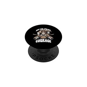 My co-Pilot is Courage PopSockets PopGrip Adhésif