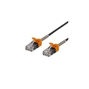 DELTACO GAMING Câble Ethernet Réseau Cat 6A - Connecteur RJ45 avec Ressorts Métalliques - Vitesse 10 GB/s - Fréquence 500MHz - 30AWG - Noir - 3 m