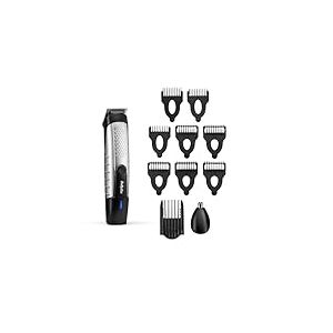 BaByliss Lithium Power Multi-Trimmer Kit de toilettage sans fil avec tondeuse à barbe, tondeuse à poils d'oreille et nez, étanche, cadeau pour homme, noir