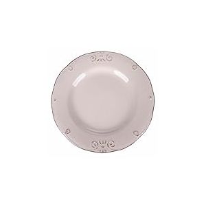 Villa d’Este Home Tivoli Lot de 6 assiettes plates en grès émaillé Ø27 cm, Duchesse Vanilla