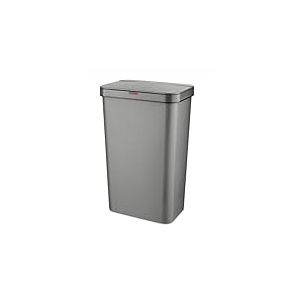 Tower T838005G Poubelle &agrave; capteur rectangulaire avec rev&ecirc;tement ext&eacute;rieur anti-empreintes digitales, plastique, 50 L, gris