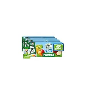 POM'POTES&reg; - Compote Gourde Sans Sucres Ajout&eacute;s* - Pomme Nature - Source De Fibres - Nutri-Score A - 3 Ans Et Plus - 80 x 90g