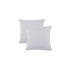 CelinaTex BeBasic Housse de Coussin Lot de 2 Fermeture &Eacute;clair Microfibre 50 x 50 cm Gris Argent
