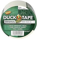 Duck Tape Original Ruban adhésif imperméable formule améliorée et haute résistance pour réparation de conduit ou canalisation Blanc 50 mm x 25 m