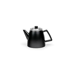Bredemeijer Petite théière noire de 1,1 l en acier inoxydable – Théière à double paroi en acier inoxydable avec passoire à thé – Pour une dégustation prolongée et chaude du thé