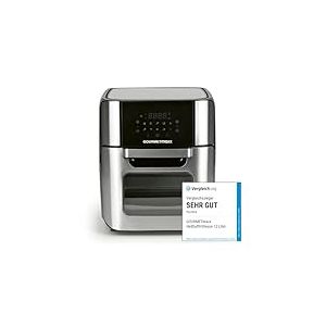 GOURMETmaxx Friteuse &agrave; air chaud num&eacute;rique 12 L, four XXL en inox | Airfryer + minuterie, &eacute;cran tactile, tournebroche | Friture pauvre en graisse, &eacute;conomie d'&eacute;nergie | 10 Programmes y compris pizza