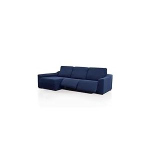 FAVERTI Novele Housse de canapé d'angle avec accoudoir Long Gauche (Vue de Face) Deux Pieds | Housse de Chaise de Relaxation Super réglable Marine | Protecteur de qualité en Tissu Jacquard Toucher