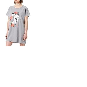 Disney WODBAMBBT006 Chemise de Nuit, Gris Melange, S Femme