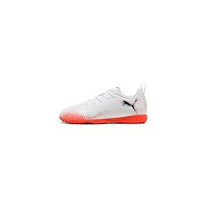 PUMA Future 8 Play TT Jr Chaussures de Football Unisexes pour Enfant, Puma PUMA Blanche, Noire, Rouge &eacute;clatante, 35.5 EU