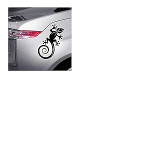 Ambiance-Live Sticker Mural Lézard Gecko pour votre voiture - 16 x 20 cm, Noir