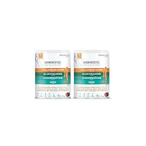 GRANIONS - CHONDROSTEO - Collagene Marin + Magnesium + Vitamine D + Calcium - Articulations Douloureuses - Collagen Hydrolys&eacute; + MSM + Glucosamine Chondro&iuml;tine - Vitamine D3- Lot de 2 - Pot 280g x2