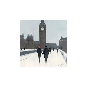 Jon Barker (Big Ben, Red Beret and Snow 40 x 40 cm Toile Imprimée