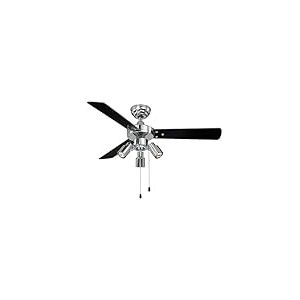 AireRyder Ventilateur de plafond Cyrus avec éclairage et tirettes, 107 cm, finition chrome brillant, pâles réversibles noir / argent