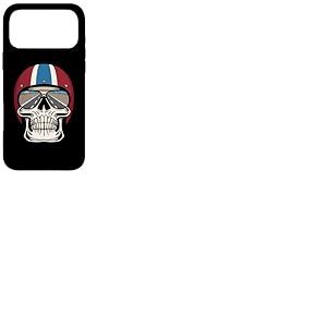 T&ecirc;te de Mort r&eacute;tro Portant Un Casque de Moto et des Lunettes de Soleil Coque pour iPhone 17 Pro Max