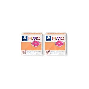STAEDTLER FIMO Soft - Pain p&acirc;te &agrave; modeler 57 Grammes - Sorbet papaye - 8020-T41 (Lot de 2)