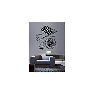Tatoutex Stickers Hermine et Drapeau Breton - Violet, L 40cm x H 44cm