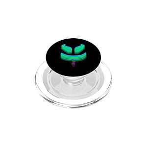 Funny and Cute SmilingFace Bleu Vert Aqua Colors PopSockets PopGrip pour MagSafe