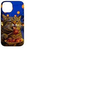 Chat Mignon Mangeant Takoyaki Festival d'hiver Japonais Coque pour iPhone 14