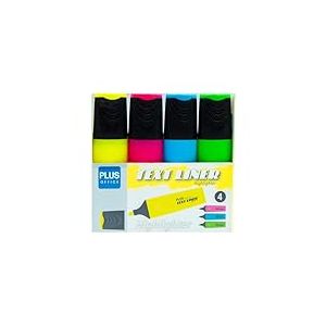 Plus Office Text Liner Lot de 4 feutres fluorescents Jaune/rose/vert/orange