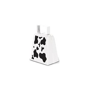 Beistle 60946 Cloche à vache avec imprimé vache, blanc/noir