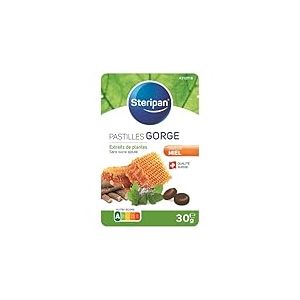 Steripan - Pastilles Gorge - Saveur Miel - Extraits de Plantes sans Sucre Ajouté - 30g