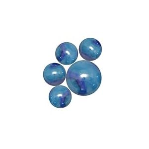 mesbilles - 25 Billes en Verre Bleu DE Chine : 24 Billes et 1 Calot