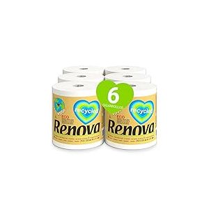 Renova Gigarrollo Recycled, 6 gigablos de papier recycl&eacute;, &eacute;quivalent &agrave; 50 rouleaux standard, certifi&eacute; Ecolabel