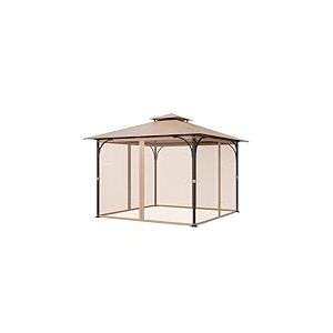VEVOR Moustiquaire Tonnelle de 304,8x304,8x213,4 cm, Moustiquaire Gazebo Extérieur, avec Double Fermeture Éclair, Rideau de Tonnelle en Maille Anti-moucherons pour Jardin, Patio, Filet Uniquement