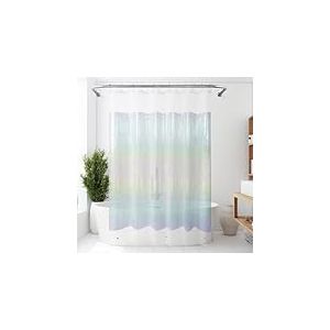 Mrs Awesome - Rideau de Douche holographique avec 3 aimants pour Salle de Bain, imperméable et Transparent, en Plastique, Motif Cube d'eau irisé Scintillant, Doublure PEVA à Paillettes, 183 x 183 cm