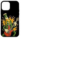 Bouteille souriante avec costume de guitare électrique cool Coque pour iPhone 12 mini